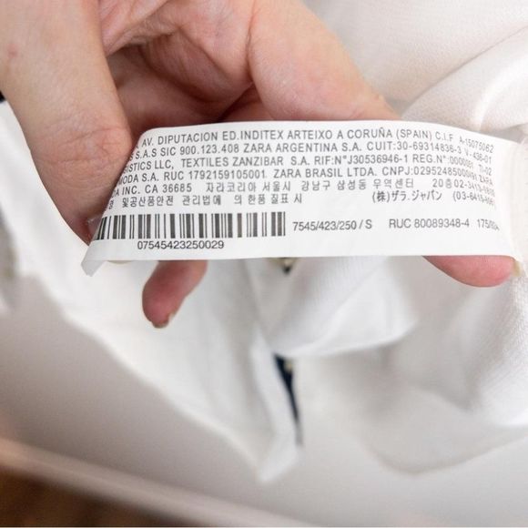 Zara Man White Slim Fit Long Sleeve Button Down Shirt - Size Small - Picture 7 of 10